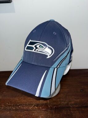 Vtg Seattle Seahawks old school Blue style baseball cap hat
